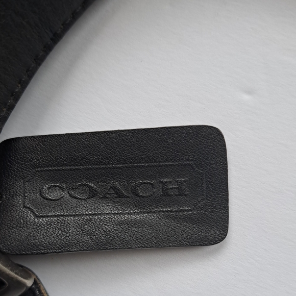 Coach Black Leather Logo Tag Accessory - Picture 2 of 10